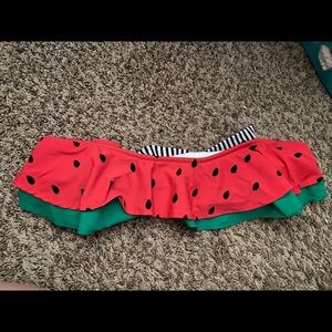 Watermelon layered bikini top with tie back